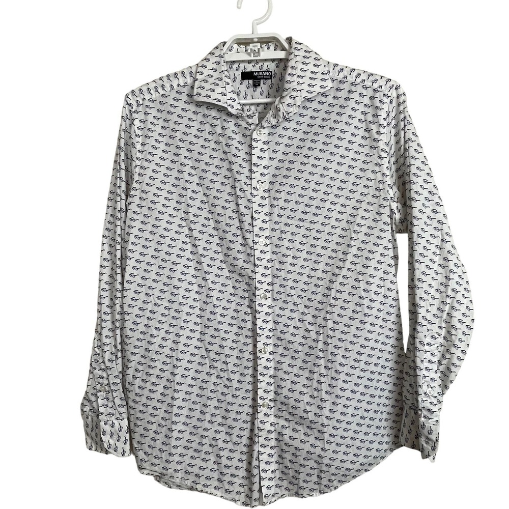 Murano Liquid Luxury Men's Size M Novelty Sunglasses Print Button Up Long Sleeve